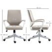 SEDIA DA UFFICIO ERGONOMICA CON ALTEZZA REGOLABILE E FUNZIONE DONDOLO 62X69X92-100 CM BEIGE