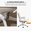 SEDIA DA UFFICIO ERGONOMICA CON ALTEZZA REGOLABILE E FUNZIONE DONDOLO 62X69X92-100 CM BEIGE
