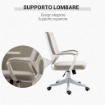 SEDIA DA UFFICIO ERGONOMICA CON ALTEZZA REGOLABILE E FUNZIONE DONDOLO 62X69X92-100 CM BEIGE