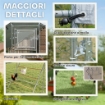 RECINTO PER GALLINE DA 6M¦ PER 6-8 ANIMALI CON TETTO IMPERMEABILE MANGIATOIA E POSATOIO 3X2X1.9M ARGENTO