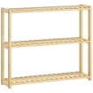 SCAFFALE PER IL BAGNO A 3 RIPIANI REGOLABILI IN 5 POSIZIONI IN BAMBÙ  60X15X50 CM COLOR LEGNO