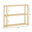 SCAFFALE PER IL BAGNO A 3 RIPIANI REGOLABILI IN 5 POSIZIONI IN BAMBÙ  60X15X50 CM COLOR LEGNO