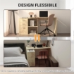 SCRIVANIA ANGOLARE PER PC CON 3 CASSETTI E RIPIANI APERTI IN LEGNO E METALLO 117X83.5X76 CM NOCE