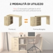 SCRIVANIA ANGOLARE PER PC CON 3 CASSETTI E RIPIANI APERTI IN LEGNO E METALLO 117X83.5X76 CM NOCE