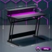 SCRIVANIA GAMING CON LUCI LED E SUPPORTO PER MONITOR IN TRUCIOLATO E ACCIAIO 100X60X88.5 CM NERO