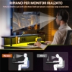 SCRIVANIA GAMING CON LUCI LED E SUPPORTO PER MONITOR IN TRUCIOLATO E ACCIAIO 100X60X88.5 CM NERO