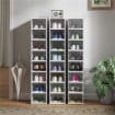 SCARPIERA CON 8 CONTENITORI PER SCARPE IMPILABILI E PIEGHEVOLI CON PANNELLO TRASPARENTE BIANCO