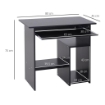 SCRIVANIA PC MODERNA IN LEGNO CON RIPIANO PER CPU E SPAZIO PER TASTIERA ESTRAIBILE 80X45X75 CM NERO