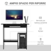 SCRIVANIA PC MODERNA IN LEGNO CON RIPIANO PER CPU E SPAZIO PER TASTIERA ESTRAIBILE 80X45X75 CM NERO
