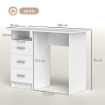 SCRIVANIA MODERNA IN LEGNO CON 3 CASSETTI E RIPIANO APERTO 100X40X75 CM BIANCA E MARRONE