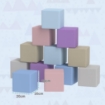 SET 12 CUBI GIOCATTOLO MORBIDI PER BAMBINI 12-36 MESI IN PU ED EPE 20X20X20 CM MULTICOLORE