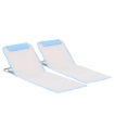 SET 2 LETTINI PRENDISOLE PIEGHEVOLI CON SCHIENALE REGOLABILE E BORSA 48X134X36-45 CM BEIGE