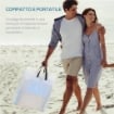SET 2 LETTINI PRENDISOLE PIEGHEVOLI CON SCHIENALE REGOLABILE E BORSA 48X134X36-45 CM BEIGE