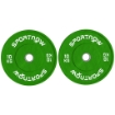 SET 2 DISCHI PESI DA 10KG IN GOMMA CON FORO DA 2"/5 CM PER MANUBRI E BILANCIERI VERDE
