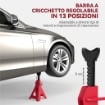 SET 2 CAVALLETTI AUTO DA 3 TONNELLATE REGOLABILI DA 29-42.5 CM ACCIAIO AL CARBONIO E GHISA ROSSO