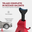 SET 2 CAVALLETTI AUTO DA 3 TONNELLATE REGOLABILI DA 29-42.5 CM ACCIAIO AL CARBONIO E GHISA ROSSO