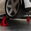SET 2 CAVALLETTI AUTO DA 3 TONNELLATE REGOLABILI DA 29-42.5 CM ACCIAIO AL CARBONIO E GHISA ROSSO