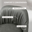 SET 2 SGABELLI DA BAR MODERNI CON POGGIAPIEDI E SCHIENALE FINTA PELLE PU E ACCIAIO GRIGIO