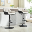 SET 2 SGABELLI IMBOTTITI AD ALTEZZA REGOLABILE CON SCHIENALE E BRACCIOLI 52.5X53X86.5-108 CM NERO GRIGIO CHIARO