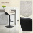SET 2 SGABELLI IMBOTTITI AD ALTEZZA REGOLABILE CON SCHIENALE E BRACCIOLI 52.5X53X86.5-108 CM NERO GRIGIO CHIARO