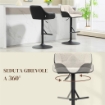 SET 2 SGABELLI IMBOTTITI AD ALTEZZA REGOLABILE CON SCHIENALE E BRACCIOLI 52.5X53X86.5-108 CM NERO GRIGIO CHIARO