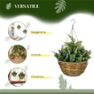 SET 2 PIANTE FINTE DI LAVANDA CON VASO E GANCIO IN PE E VIMINI Ø 25X34 CM VERDE E VIOLA