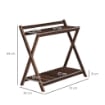 SET 2 PORTAPIANTE A 2 LIVELLI CON DESIGN A DOGHE IN LEGNO DI ABETE 73X36X64 CM MARRONE BRUCIATO
