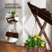 SET 2 PORTAPIANTE A 2 LIVELLI CON DESIGN A DOGHE IN LEGNO DI ABETE 73X36X64 CM MARRONE BRUCIATO
