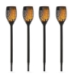 SET 4 FARETTI DA ESTERNO LED A ENERGIA SOLARE CON 4 PICCHETTI IN PLASTICA Ø 12X72 CM NERO