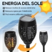 SET 4 FARETTI DA ESTERNO LED A ENERGIA SOLARE CON 4 PICCHETTI IN PLASTICA Ø 12X72 CM NERO