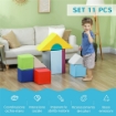 SET COSTRUZIONI MORBIDE PER BAMBINI 1-3 ANNI CON 11 FORME IN PU E EPE MULTICOLORE