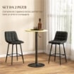 SET 2 SGABELLI DA CUCINA STILE NORDICO IN TESSUTO EFFETTO VELLUTO E METALLO 45X47X84 CM NERO