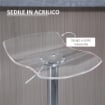 SET 2 SGABELLI DA BAR CON ALTEZZA REGOLABILE SEDUTA GIREVOLE E POGGIAPIEDI METALLO E ACRILICO TRASPARENTE