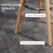 SET 2 SGABELLI DA BAR STILE NORDICO CON SCHIENALE CUSCINO E POGGIAPIEDI LEGNO E PLASTICA BIANCO