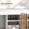 SET MOBILE TV E ARMADIETTO A MURO CON 7 RIPIANI E SCAFFALE APERTO IN LEGNO 120X41X43.3 CM BIANCO E COLOR LEGNO