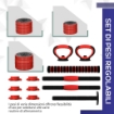 SET PESI DA PALESTRA 4 IN 1 DA 20KG CONVERTIBILE IN KETTLEBELL 2 MANUBRI BILANCIERE E SUPPORTO FLESSIONI ROSSO