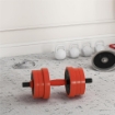 SET PESI DA PALESTRA 4 IN 1 DA 20KG CONVERTIBILE IN KETTLEBELL 2 MANUBRI BILANCIERE E SUPPORTO FLESSIONI ROSSO