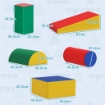 SET COSTRUZIONI MORBIDE PER BIMBI 1-3 ANNI CON 5 BLOCCHI COLORATI IN FINTA PELLE E SCHIUMA MULTICOLORE