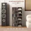 SET DI 2 SCAFFALI PORTA CD CON MENSOLE REGOLABILI PER 204 CD 21X22.5X88.5 CM GRIGIO