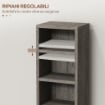 SET DI 2 SCAFFALI PORTA CD CON MENSOLE REGOLABILI PER 204 CD 21X22.5X88.5 CM GRIGIO