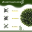 SET DI 2 PIANTE ARTIFICIALI A SFERA CON FOGLIE DI CEDRO PER CASA E GIARDINO Ø 45 CM VERDE