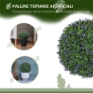 SET DI 2 PIANTE ARTIFICIALI A SFERA CON FIORI DI LAVANDA PER CASA E GIARDINO Ø 42 CM VERDE E VIOLA