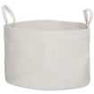 CESTO PORTABIANCHERIA DA 88L PORTATILE E PIEGHEVOLE CON MANICI IN COTONE NATURALE Ø 56X35.5 CM CREMA
