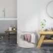 CESTO PORTABIANCHERIA DA 88L PORTATILE E PIEGHEVOLE CON MANICI IN COTONE NATURALE Ø 56X35.5 CM CREMA