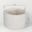 CESTO PORTABIANCHERIA DA 88L PORTATILE E PIEGHEVOLE CON MANICI IN COTONE NATURALE Ø 56X35.5 CM CREMA