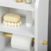 COLONNA BAGNO CON 3 RIPIANI APERTI E ARMADIETTO A 2 LIVELLI REGOLABILE, IN LEGNO 23X18X100 CM BIANCO