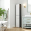 COLONNA BAGNO SALVASPAZIO IN LEGNO CON 2 ARMADIETTI E CASSETTO 30X28X180 CM NERO