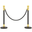 COLONNINE SEGNAPERCORSO IN ACCIAIO INOX CON CORDA VELLUTATA NERA DI 1.5 M E BASE RIEMPIBILE Ø 32X96 CM