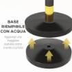 COLONNINE SEGNAPERCORSO IN ACCIAIO INOX CON CORDA VELLUTATA NERA DI 1.5 M E BASE RIEMPIBILE Ø 32X96 CM