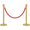 COLONNINE SEGNAPERCORSO IN ACCIAIO INOX ORO CON CORDA VELLUTATA ROSSA DI 1.5 M E BASE RIEMPIBILE Ø 32X96 CM